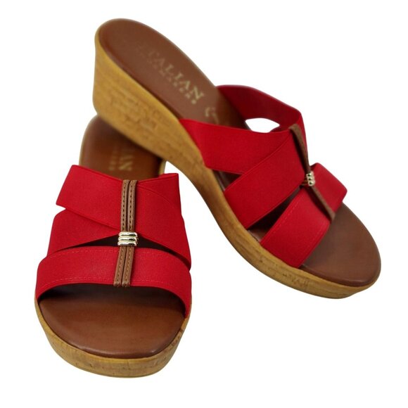 Italian Shoemakers Shoes - Italian Shoemakers Women's Open Toe Slide Wedge Sandals Size 10